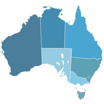 Australia Silhouette Map