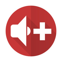 speaker volume red flat icon music sign