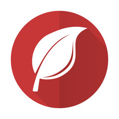 nature red flat icon leaf sign