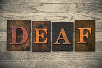 Naklejka premium Deaf Wooden Letterpress Theme