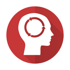 head red flat icon human head sign