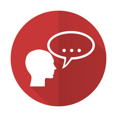forum red flat icon chat symbol bubble sign