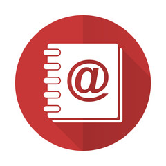 address book red flat icon