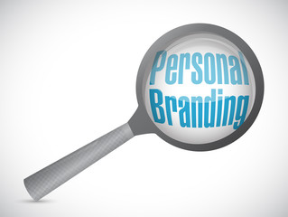 personal branding magnify glass sign