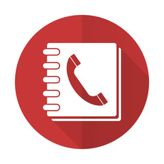 phonebook red flat icon