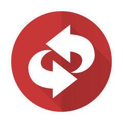rotation red flat icon refresh sign