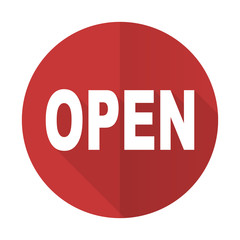open red flat icon