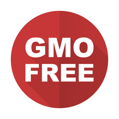 gmo free red flat icon no gmo sign