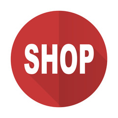 shop red flat icon