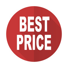 best price red flat icon