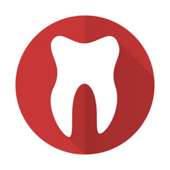 tooth red flat icon