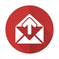 email red flat icon post message sign