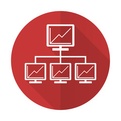 network red flat icon lan sign