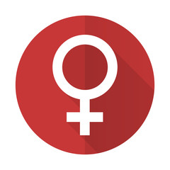 Fototapeta premium female red flat icon female gender sign