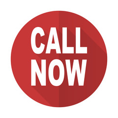 call now red flat icon