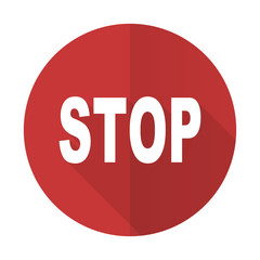 stop red flat icon