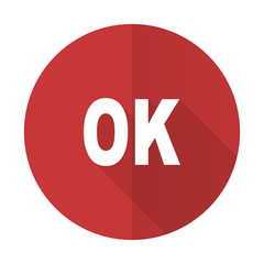 ok red flat icon