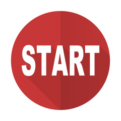 start red flat icon
