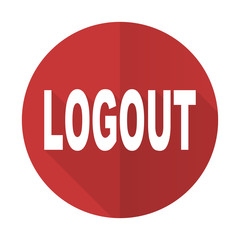 logout red flat icon