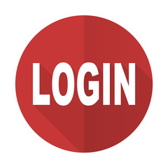 login red flat icon