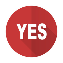 yes red flat icon