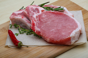 Fototapeta premium Raw pork steak