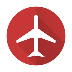 plane red flat icon airport sign