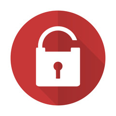 padlock red flat icon secure sign