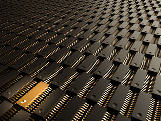 Fototapeta premium A processor (microchip) interconnected receiving