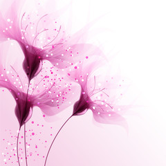 vector background with pink flowers