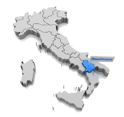 Map of Basilicata region