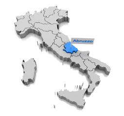 Map of Abruzzo region