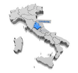 Map of Umbria region