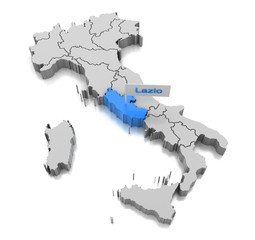 Obraz premium Map of Lazio region