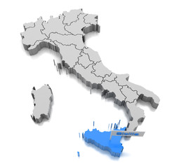 Map of Sicilia region