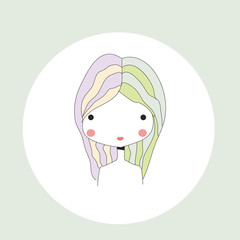 Horoscope Gemini sign, girl head