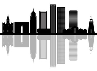Oklahoma City skyline. Detailed silhouette. Vector illustration