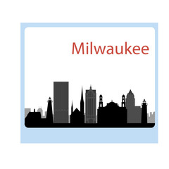 Milwaukee, Wisconsin skyline. Detailed vector silhouette