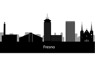 Fresno California skyline Detailed vector silhouette