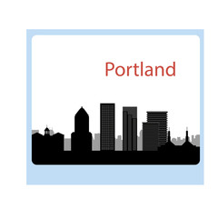 Portland, Oregon skyline. Detailed vector silhouette