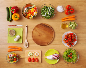 Fototapeta na wymiar Healthy vegetarian home made food