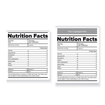 Nutrition facts label or sticker