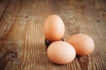 eggs on wooden surface