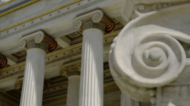 Colored columns in the classic style, close up