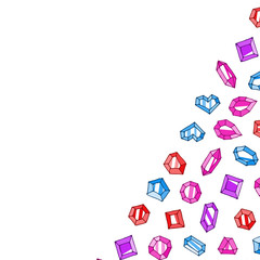 Cartoon doodle gems vector background