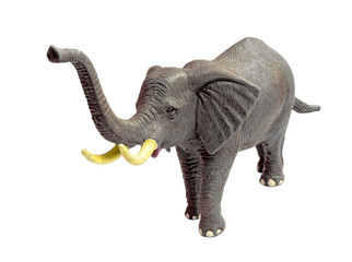 Toy Elephant on White Background