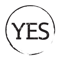 Black vector grunge stamp YES