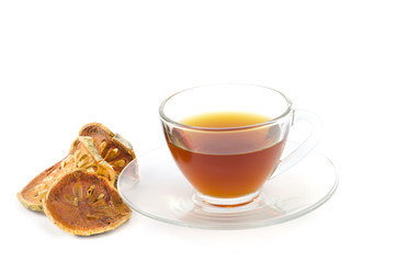 Bael tea isolate on white