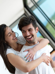 relaxed young couple at home