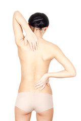 Fototapeta premium woman massaging her neck